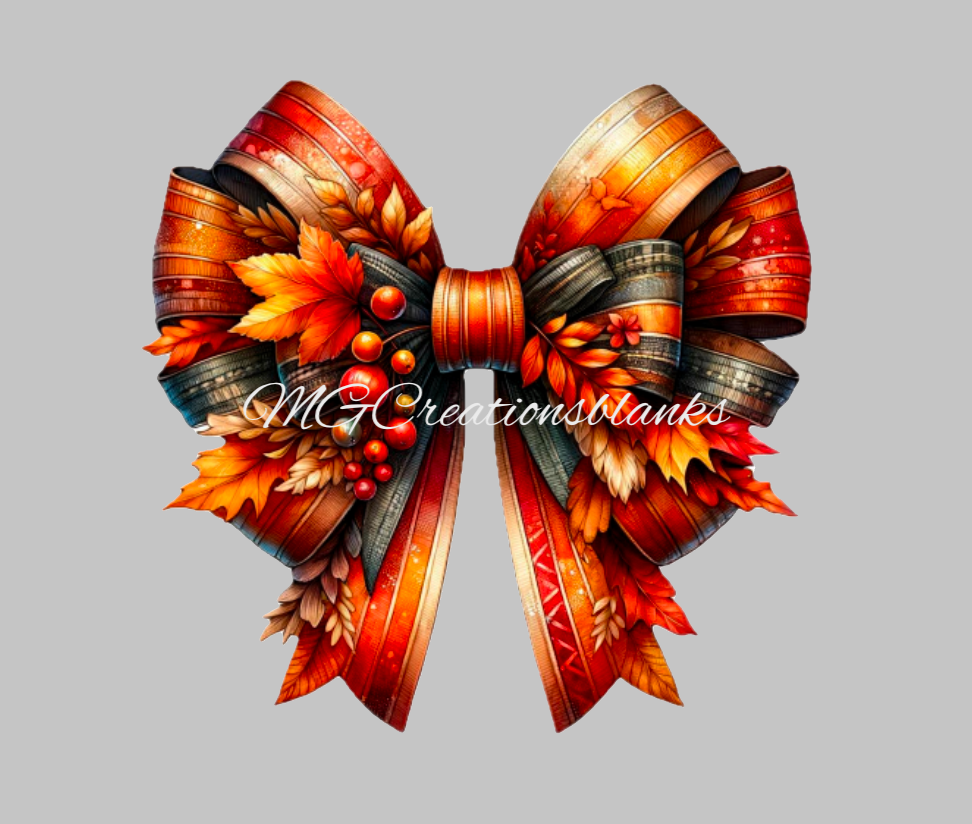 Croquette fall bow clear acrylic blanks for badge reels with matching vinyl decal, acrylic blank, decal, vinyl decal, Croquette fall bow, Croquette Autumn bow