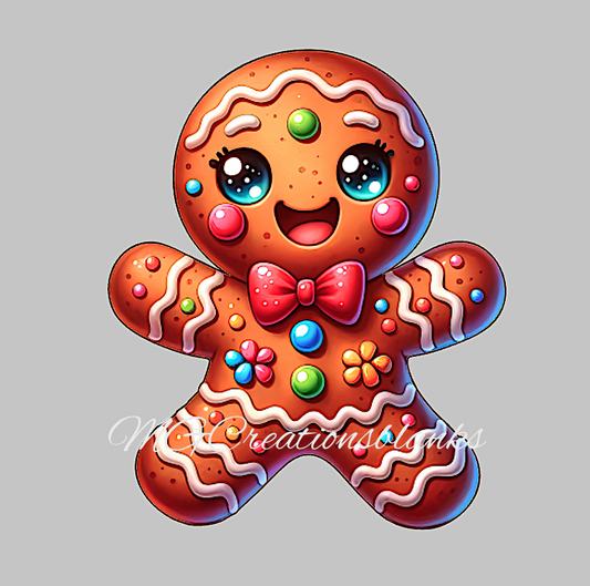 Gingerbread man clear acrylic blank for badge reel with matching vinyl decal, acrylic blank, cookie decal, vinyl decal, Gingerbread boy clear acrylic, Gingerbread boy clear acrylic blank