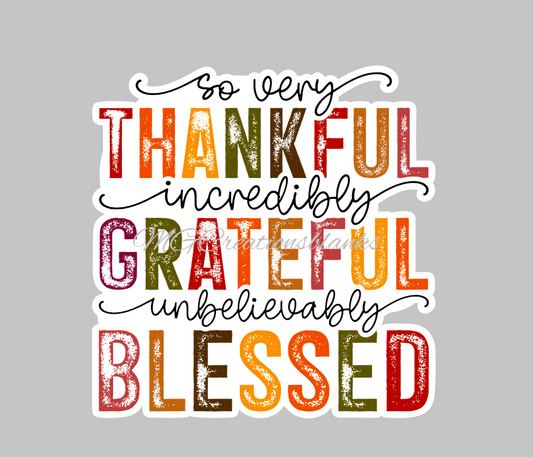 Thankful, blessed, Grateful clear acrylic blanks for badge reels with matching vinyl decal, acrylic blank, decal, vinyl decal, Thankful, grateful, blessed Fall acrylic blank