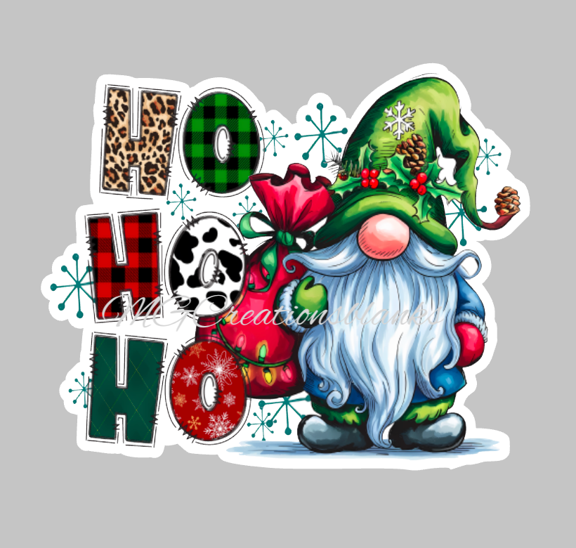 Ho Ho Ho clear acrylic blank for badge reel with matching vinyl decal, acrylic blank, Santa ho ho ho decal, vinyl decal, Santa ho ho ho decal, acrylic, Christmas acrylic blank