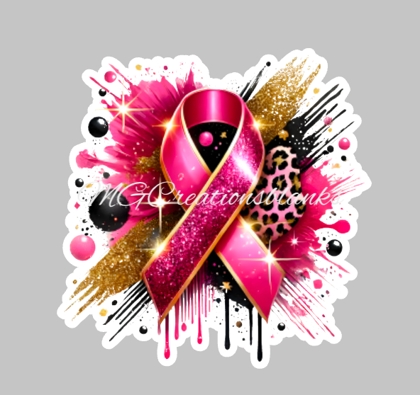 Breast cancer awareness clear acrylic blanks & vinyl decal, acrylic blank, decal, vinyl decal, cast acrylic, cancer awareness badge reel, acrylic blank