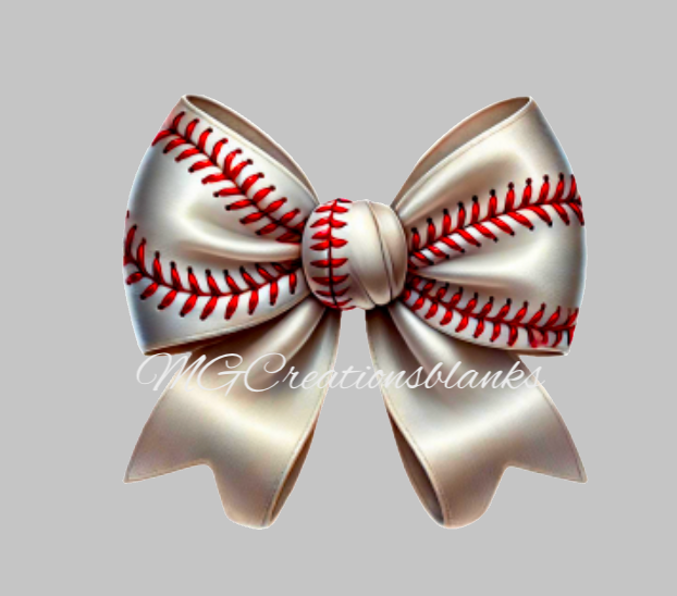 Baseball bow acrylic blanks for badge reels & vinyl decal, baseball acrylic blank, baseball decal, vinyl decal, baseball bow cast acrylic, reel, baseball badge reel