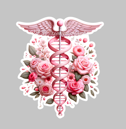 Nurse Caduceus medical acrylic blanks for badge reels & vinyl decal, acrylic blank, decal, vinyl decal, nurse cast acrylic, reel, Nurse Caduceus medical badge reel, Nurse Caduceus medical