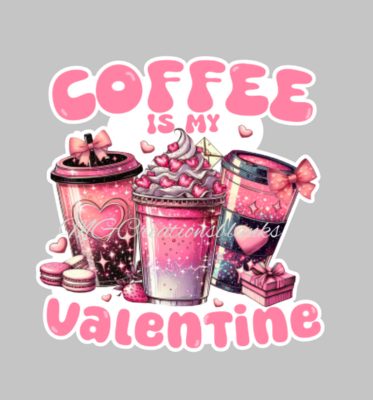 Valentine coffee clear acrylic blanks for badge reels with matching vinyl decal, Valentine coffee acrylic blank, decal, vinyl decal, Valentine drinks, Valentine coffee acrylic blank