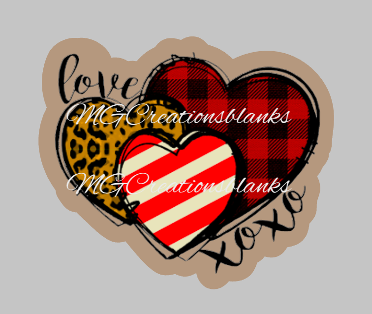 Valentine hearts clear acrylic blanks for badge reels with matching vinyl decal, acrylic blank, decal, vinyl decal, Valentine heart acrylic blank