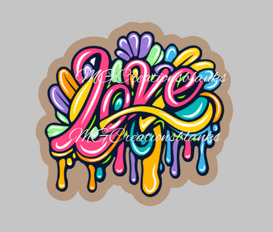 Valentine love clear acrylic blanks for badge reels with matching vinyl decal, acrylic blank, decal, vinyl decal, Love acrylic blank