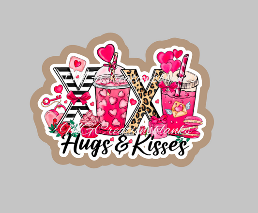 Valentine drinks clear acrylic blanks for badge reels with matching vinyl decal, acrylic blank, decal, vinyl decal, XOXO Valentine drinks, heart acrylic blank