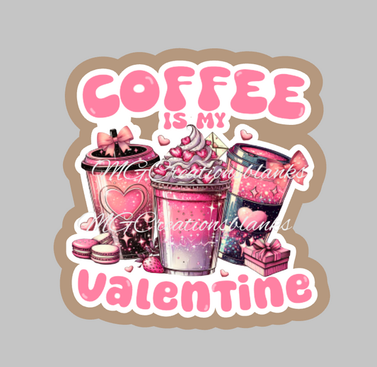 Valentine coffee clear acrylic blanks for badge reels with matching vinyl decal, Valentine coffee acrylic blank, decal, vinyl decal, Valentine drinks, Valentine coffee acrylic blank