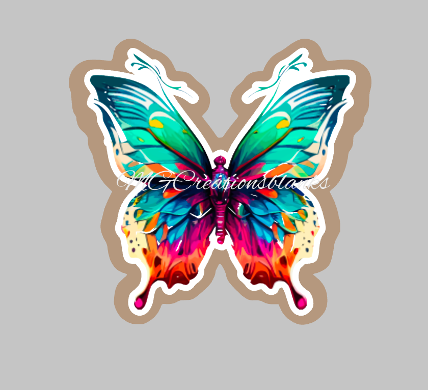 Butterfly clear acrylic blanks for badge reels with matching vinyl decal, acrylic blank, decal, vinyl decal, Butterfly decal, acrylic