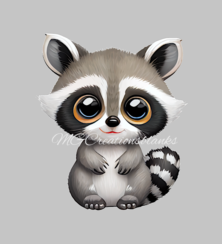 Raccoon clear acrylic blanks for badge reels with matching vinyl decal, acrylic blank, decal, vinyl decal, Raccoon decal, acrylic blank