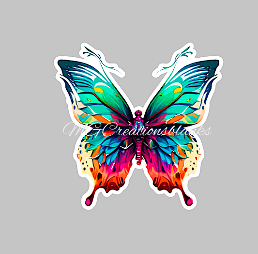 Butterfly clear acrylic blanks for badge reels with matching vinyl decal, acrylic blank, decal, vinyl decal, Butterfly decal, acrylic