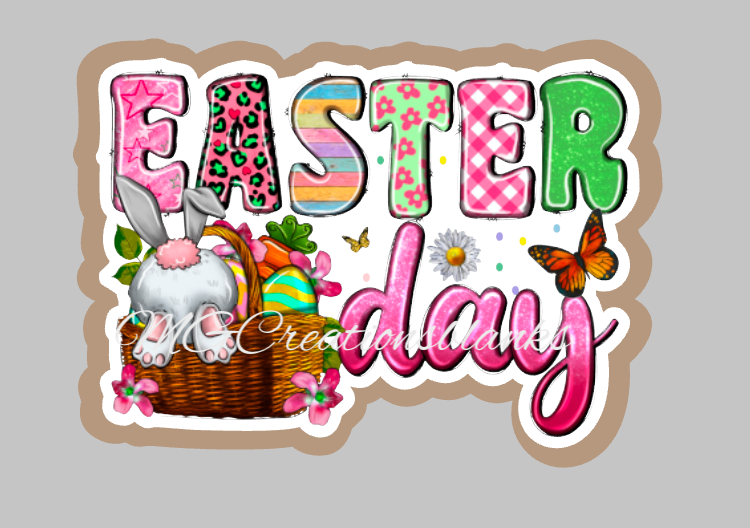 Easter day clear acrylic blanks for badge reels with matching vinyl decal, acrylic blank, decal, vinyl decal, Easter day acrylic blank