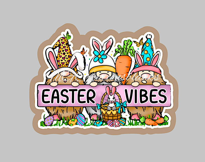 Easter vibes clear acrylic blanks for badge reels with matching vinyl decal, acrylic blank, decal, vinyl decal, Easter acrylic blank