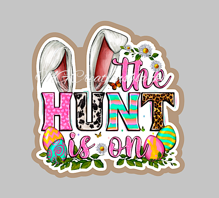 Easter Hunt clear acrylic blanks for badge reels with matching vinyl decal, acrylic blank, decal, vinyl decal, Easter acrylic blank