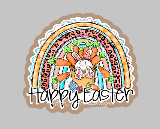 Easter rainbow clear acrylic blanks for badge reels with matching vinyl decal, acrylic blank, decal, vinyl decal, Easter acrylic blank