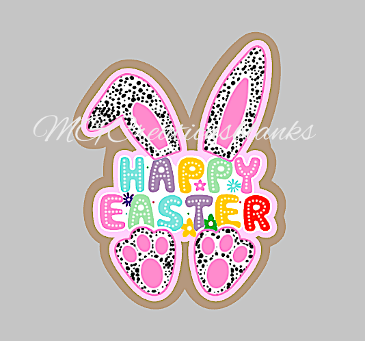 Easter bunny clear acrylic blanks for badge reels with matching vinyl decal, bunny acrylic blank, easter bunny decal, vinyl decal, Easter acrylic blank