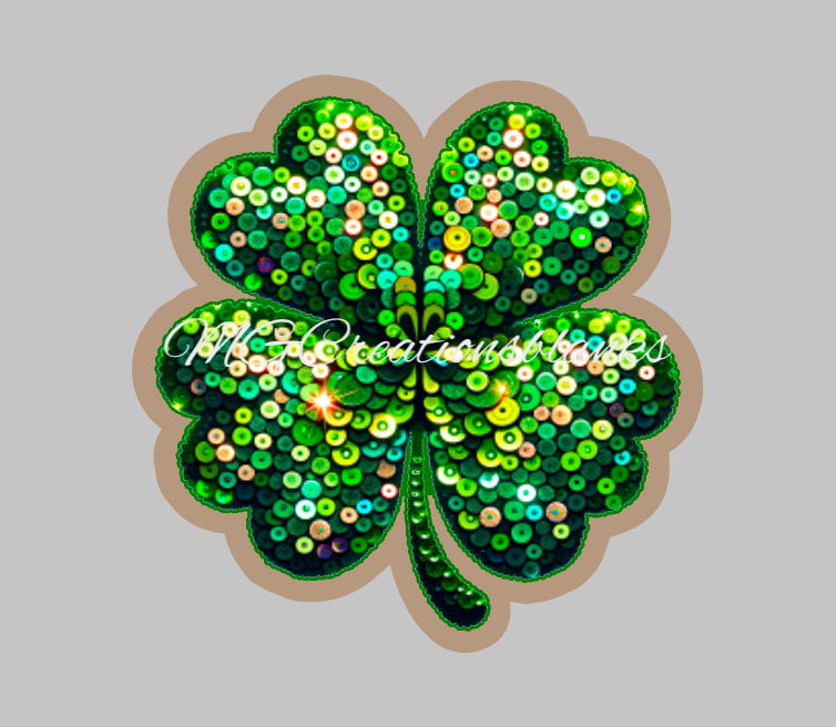 St. Patrick’s clover acrylic blanks for badge reels with matching vinyl decal, Irish heart acrylic blank, Irish clover decal, vinyl decal, St. Patrick acrylic blank