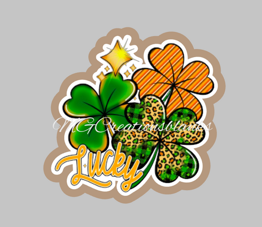 St. Patrick’s shamrock clover acrylic blanks for badge reels with matching vinyl decal, acrylic blank, decal, vinyl decal, St. Patrick acrylic blank