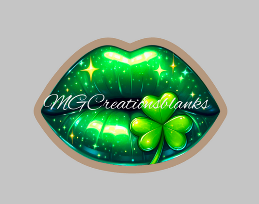 St. Patrick acrylic blank for badge reel with matching vinyl decal, Kiss me I'm Irish acrylic blank, decal, vinyl decal, St. Patrick acrylic blank