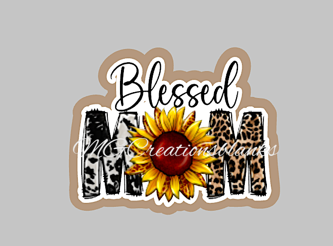 Blessed Mom acrylic blanks for badge reels & vinyl decal, acrylic blank, decal, vinyl decal, Blessed mom decal, cast acrylic, badge reel