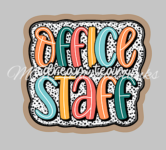 Office staff clear acrylic blanks for badge reels with matching vinyl decal, acrylic blank, decal, vinyl decal, Office staff acrylic blanks, clerk