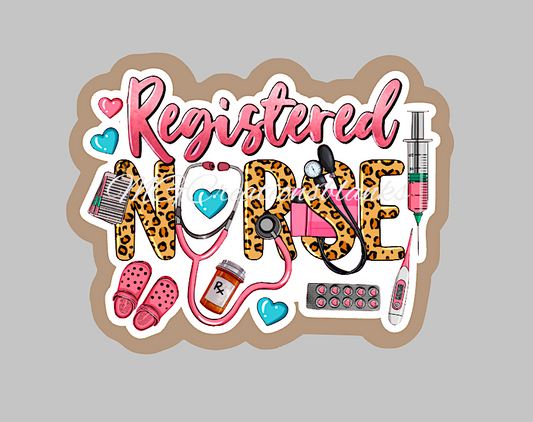 Registered Nurse acrylic blanks for badge reels & vinyl decal, acrylic blank, decal, vinyl decal, cast acrylic,  reel, Nurse badge reel