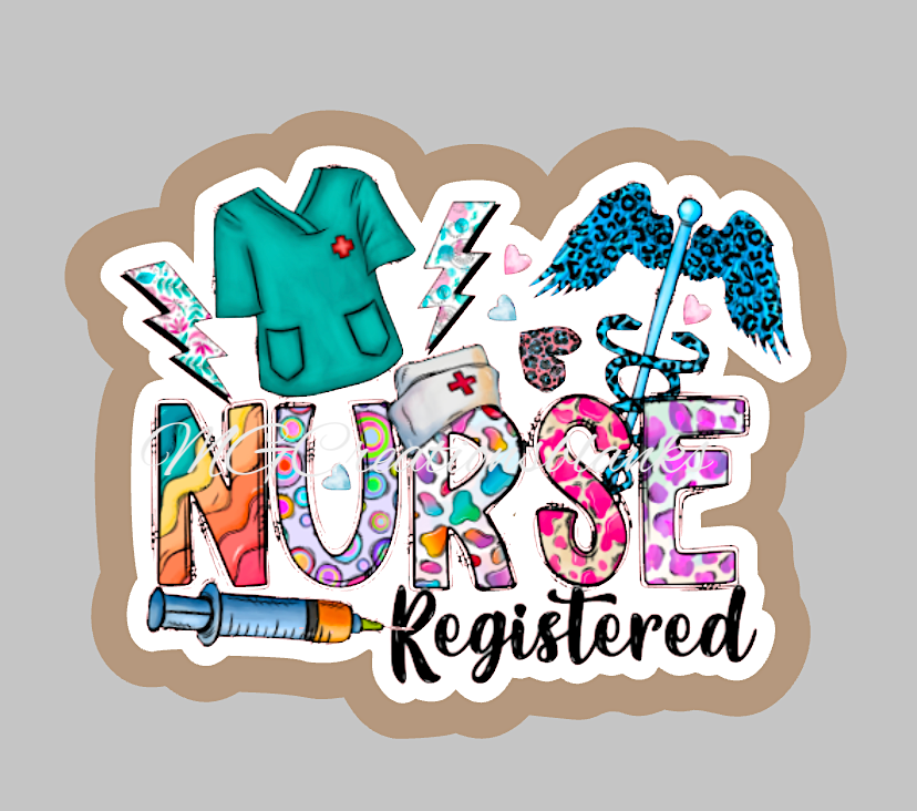 Registered Nurse acrylic blanks for badge reels & vinyl decal, acrylic blank, decal, vinyl decal, cast acrylic,  reel, Nurse badge reel