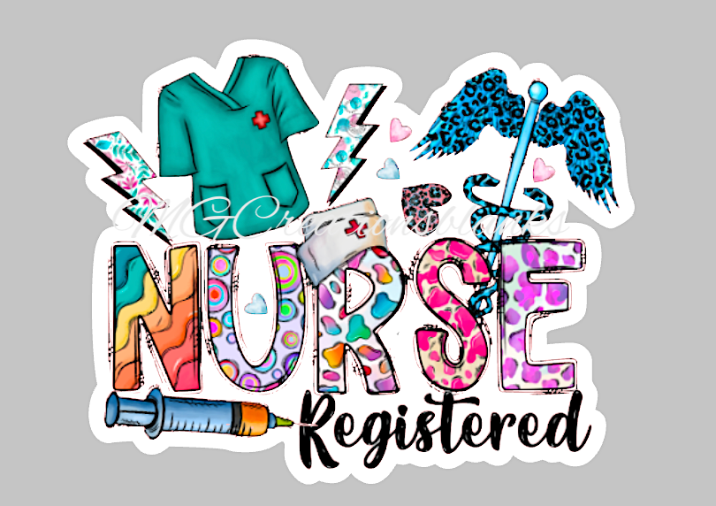 Registered Nurse acrylic blanks for badge reels & vinyl decal, acrylic blank, decal, vinyl decal, cast acrylic,  reel, Nurse badge reel