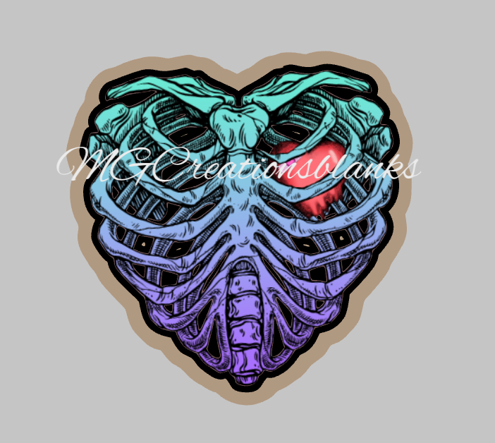 Anatomical Rib clear acrylic blanks for badge reels & vinyl decal, acr ...