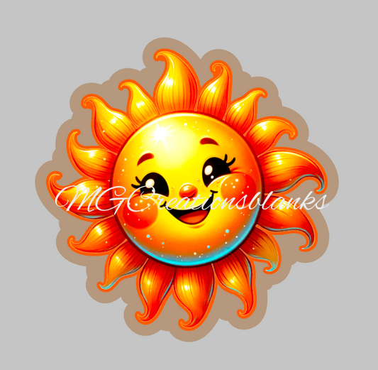 Summer sun clear acrylic blanks for badge reels & vinyl decal, acrylic blank, decal, vinyl decal, Sun clear cast acrylic, Sun badge reel