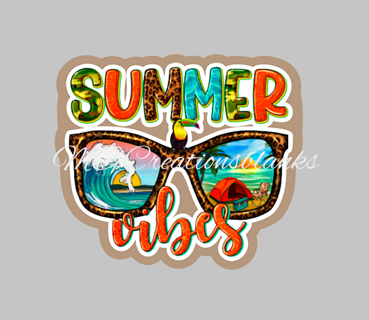 Summer vibes season acrylic blanks for badge reels & vinyl decal, acrylic blank, decal, vinyl decal, cast acrylic, Summer vibes badge reel. blank