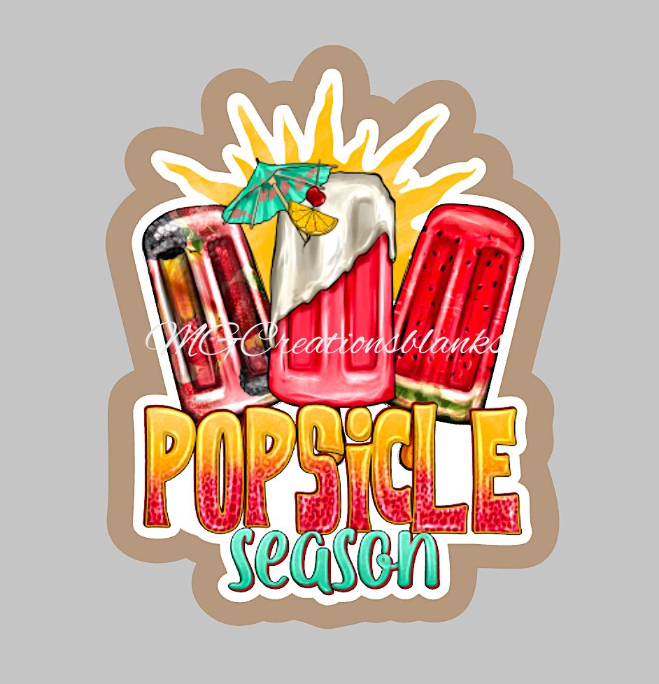 Popsicle season acrylic blanks for badge reels & vinyl decal, acrylic blank, decal, vinyl decal, cast acrylic, Summer badge reel. blank