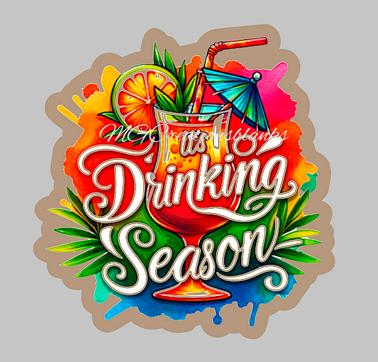 It's drinking season acrylic blanks for badge reels & vinyl decal, summertime acrylic blank, decal, vinyl decal, Ocean clear cast acrylic, Beach badge reel