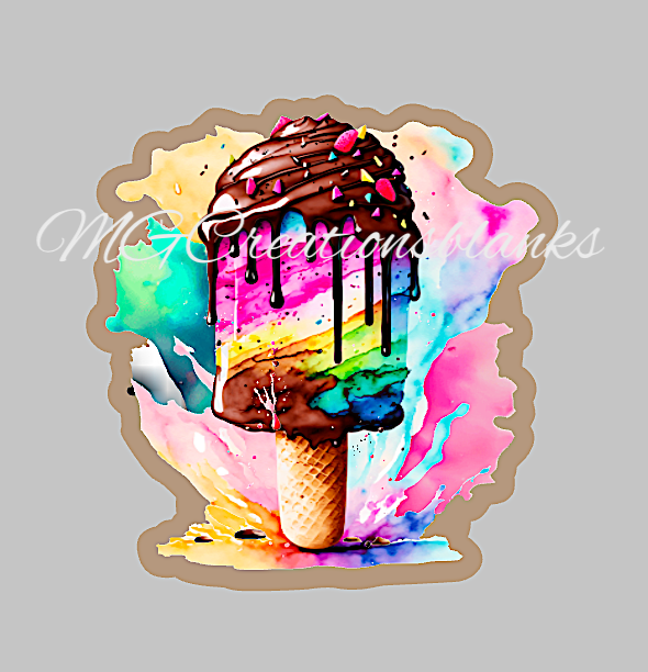 Ice Cream Bar acrylic blank for badge reel & vinyl decal, acrylic, decal, vinyl decal, cast acrylic, Ice Cream Badge reel, Ice Cream Bar