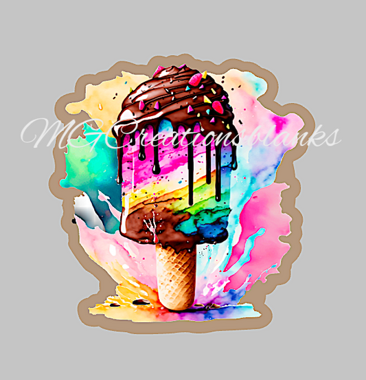 Ice Cream Bar acrylic blank for badge reel & vinyl decal, acrylic, decal, vinyl decal, cast acrylic, Ice Cream Badge reel, Ice Cream Bar