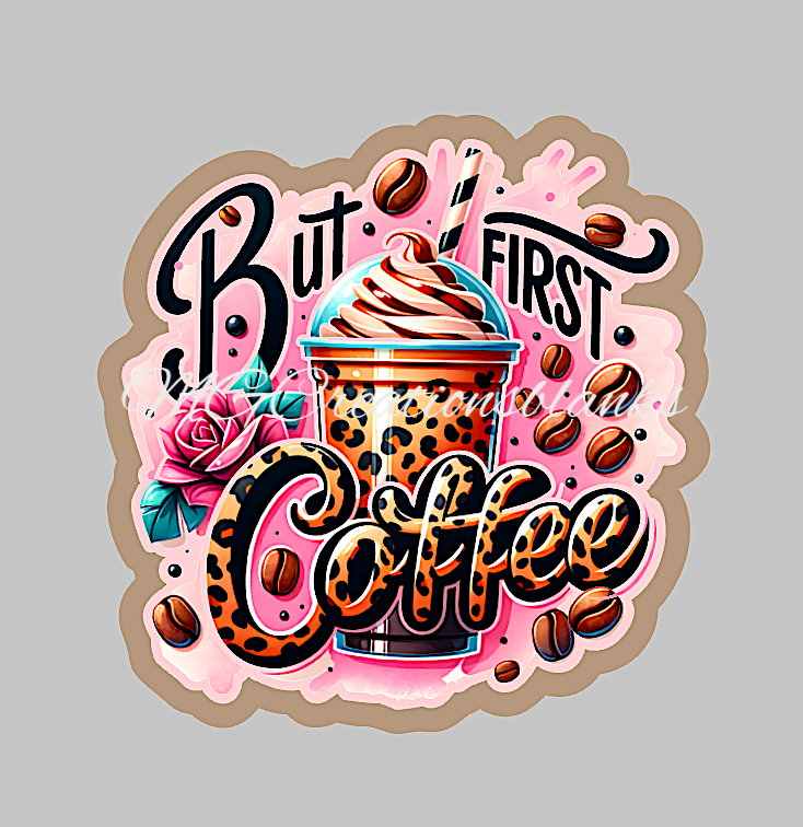 But first coffee clear acrylic blank for badge reel, coffee vinyl decal, but first coffee acrylic blank, decal, vinyl decal, coffee cast acrylic, coffee cup badge reel