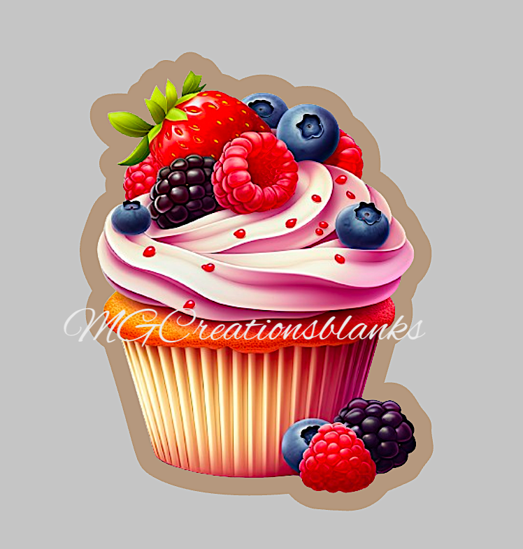 Cupcake acrylic blank for badge reel & vinyl decal, acrylic blank, decal, vinyl decal, cast acrylic, cupcake Badge reel, cupcake