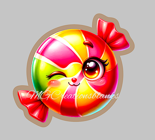 Candy acrylic blank for badge reel & vinyl decal set, candy acrylic blank, sweets decal, vinyl decal, sweets cast acrylic, candy acrylic blank