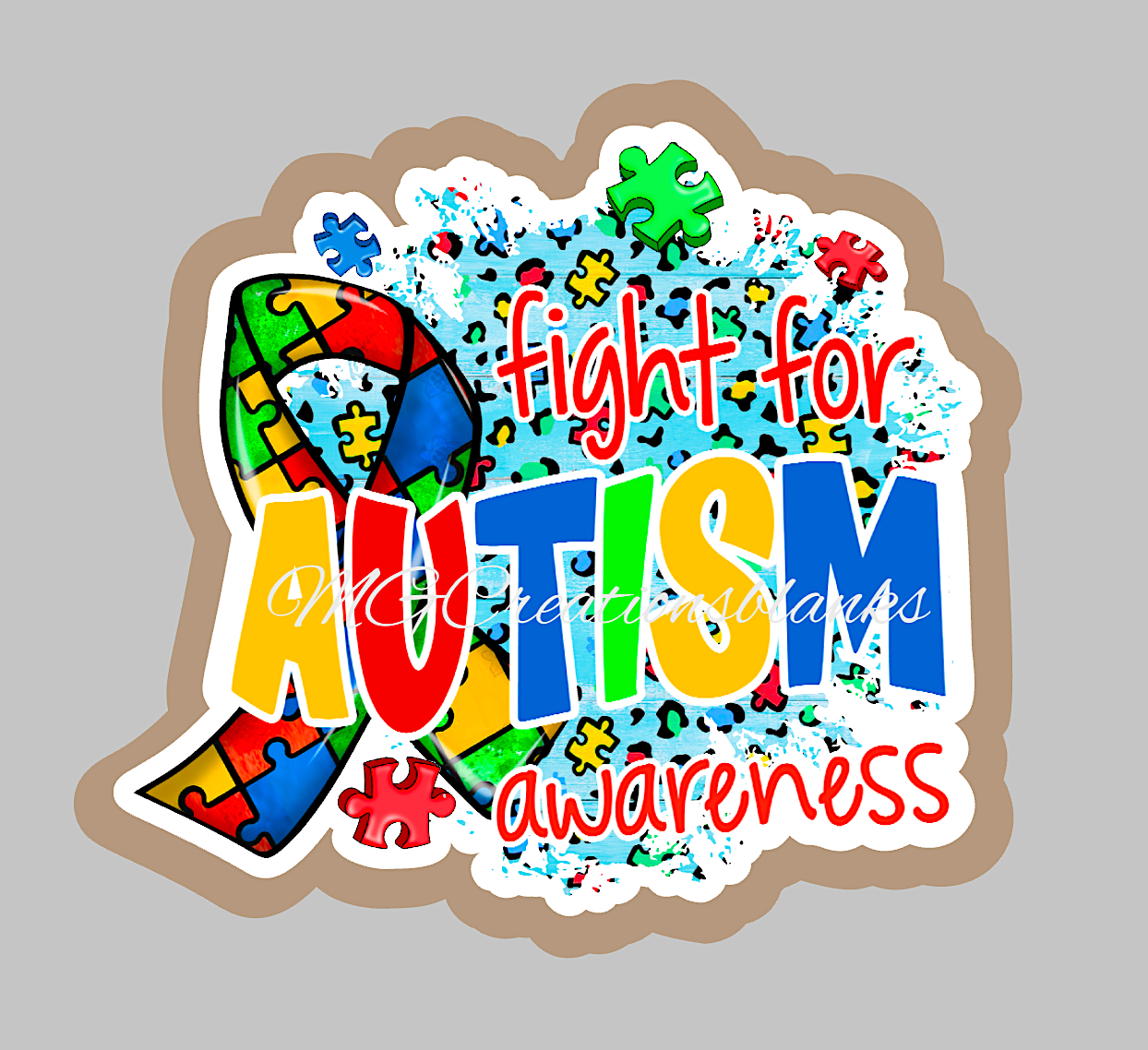 Autism ribbon clear acrylic blanks & vinyl decal, acrylic blank, decal, vinyl decal, cast acrylic, autism badge reel, acrylic blank