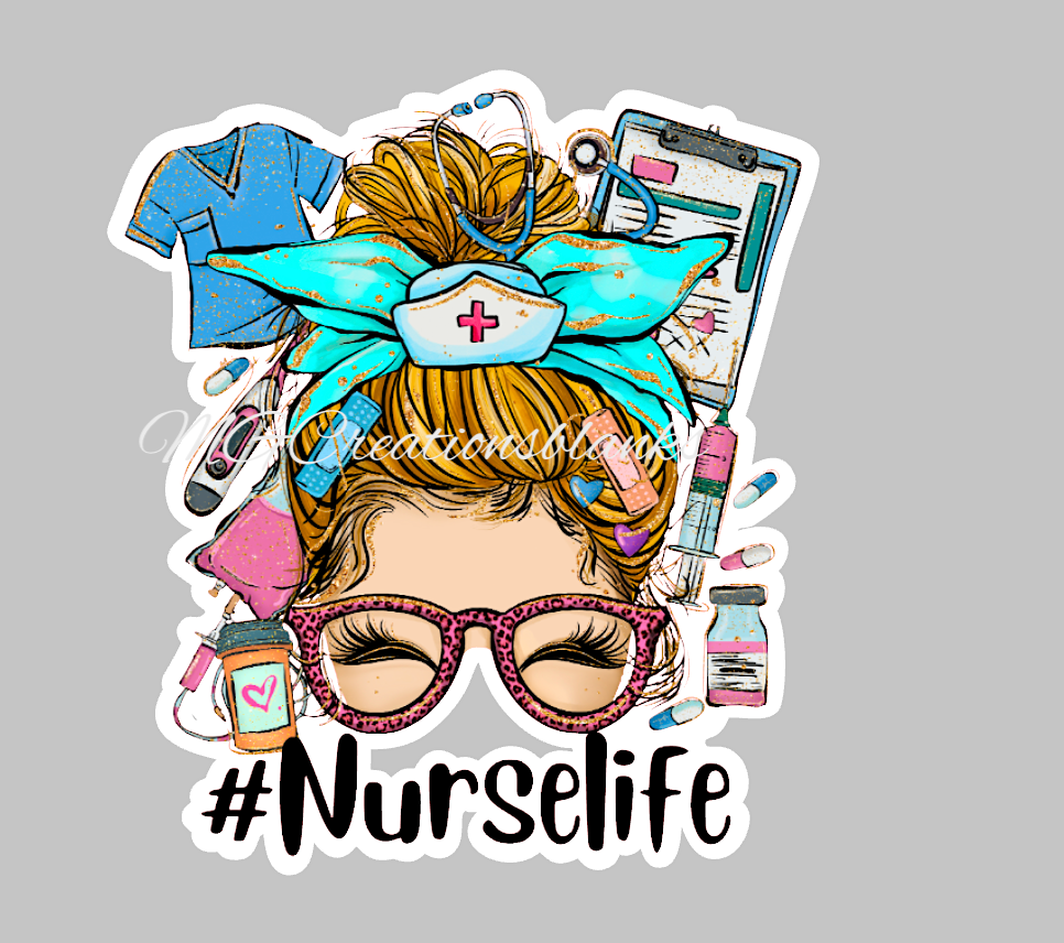 Nurse Life clear acrylic blanks for badge reels & vinyl decal, acrylic blank, decal, vinyl decal, cast acrylic, nurse badge reel