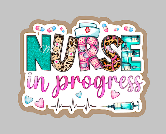 Nurse in progress acrylic blanks for badge reels & vinyl decal, acrylic blank, decal, vinyl decal, cast acrylic, reel, Nurse badge reel