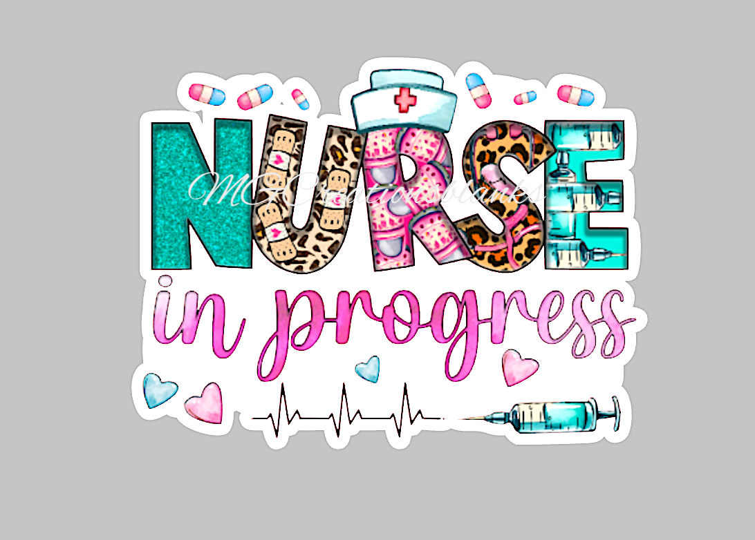 Nurse in progress acrylic blanks for badge reels & vinyl decal, acrylic blank, decal, vinyl decal, cast acrylic, reel, Nurse badge reel