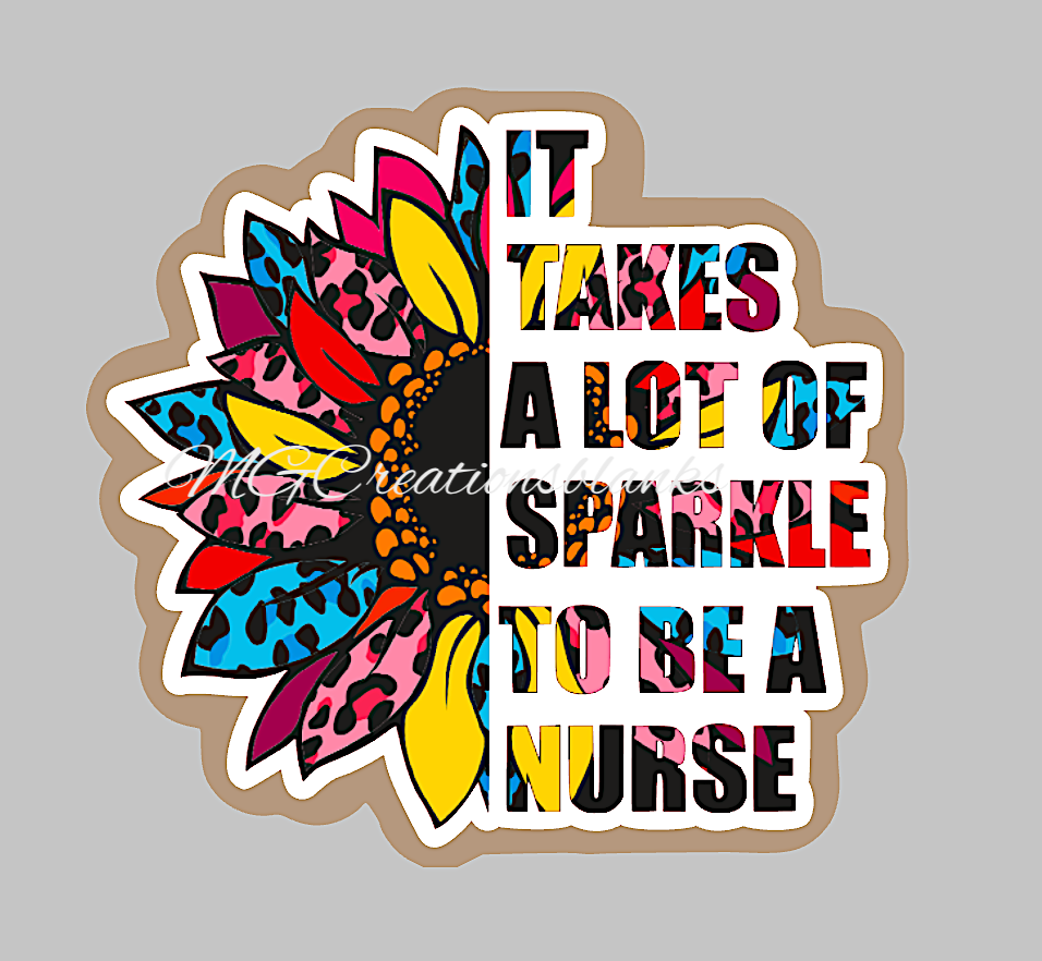 Nurse Sunflower acrylic blanks for badge reels & vinyl decal, acrylic blank, decal, vinyl decal, cast acrylic,  reel, Nurse badge reel