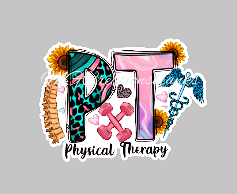 Physical Therapist acrylic blanks for badge reels & vinyl decal, acrylic blank, decal, vinyl decal, cast acrylic, reel, PT badge reel, PT