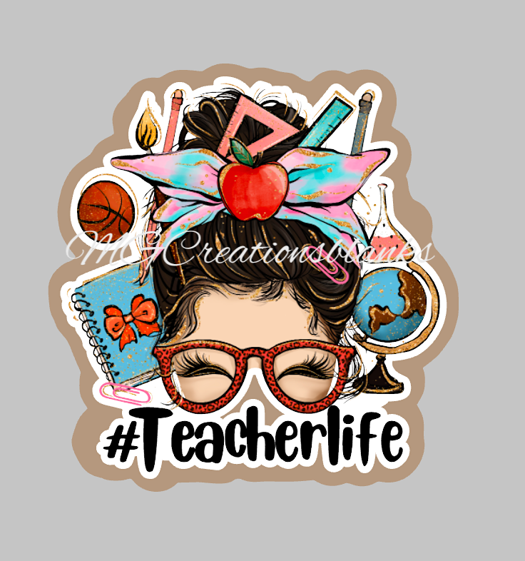 Teacher Life clear acrylic blanks for badge reels & vinyl decal, acrylic blank, decal, vinyl decal, cast acrylic, teacher badge reel