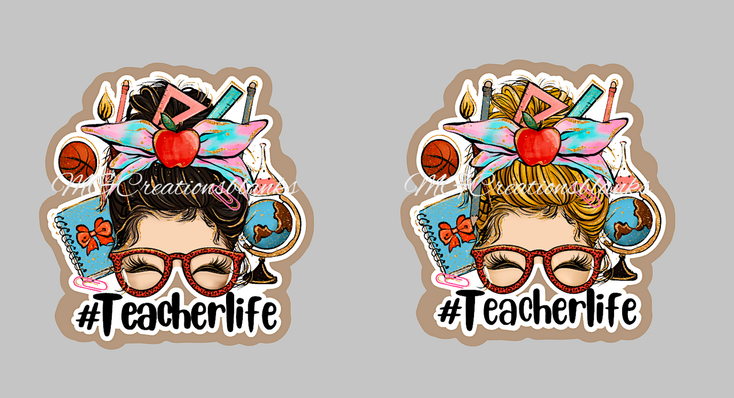 Teacher Life clear acrylic blanks for badge reels & vinyl decal, acrylic blank, decal, vinyl decal, cast acrylic, teacher badge reel