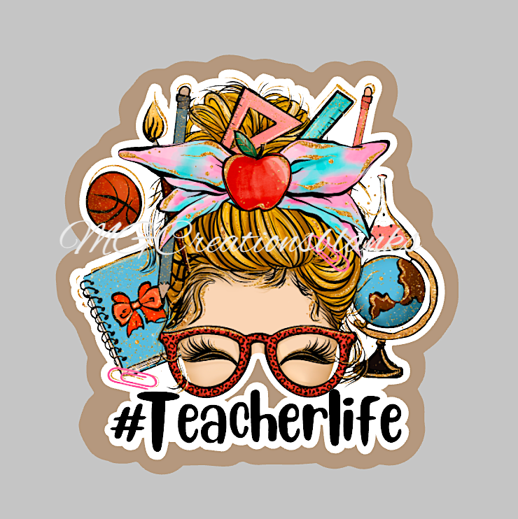 Teacher Life clear acrylic blanks for badge reels & vinyl decal, acrylic blank, decal, vinyl decal, cast acrylic, teacher badge reel