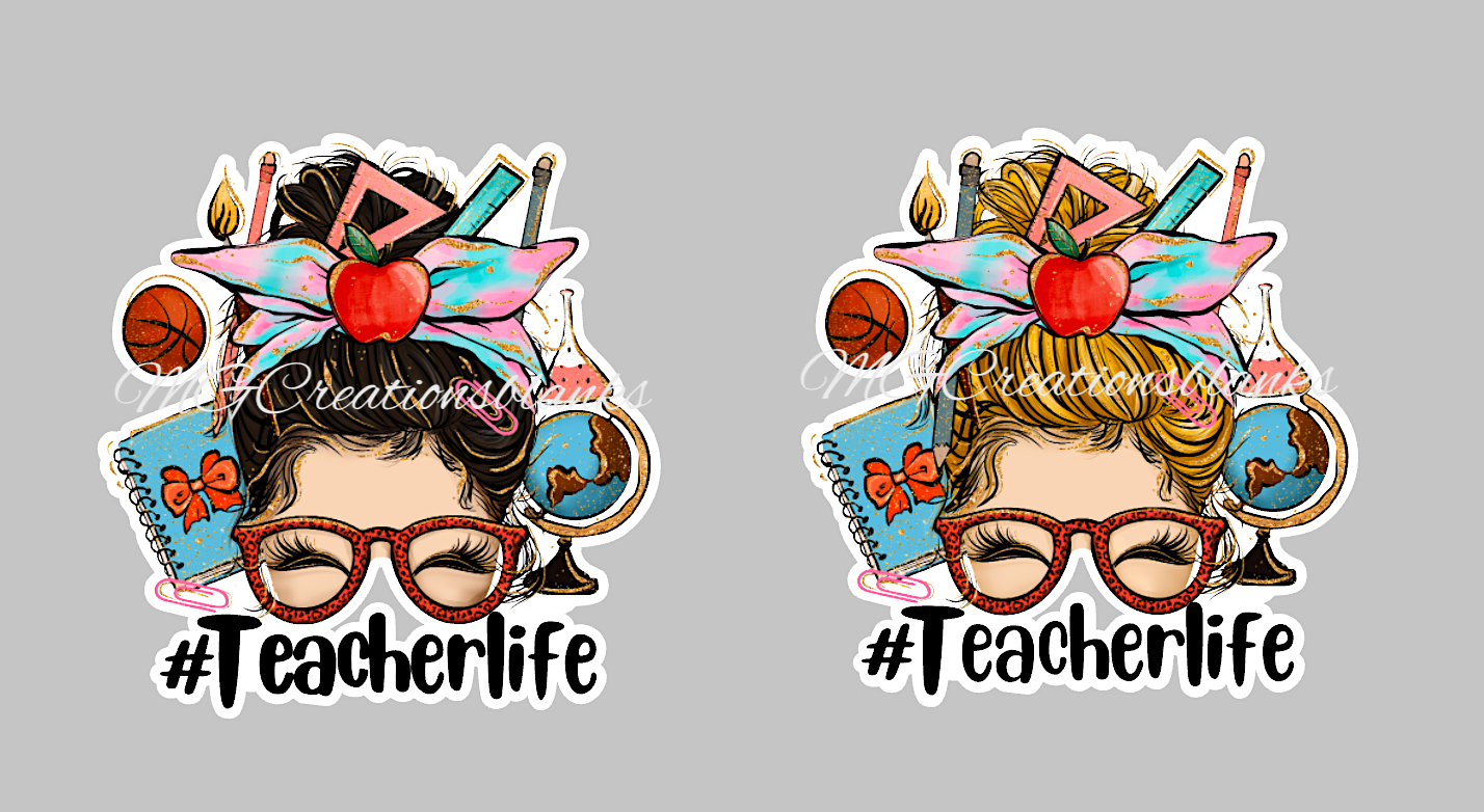 Teacher Life clear acrylic blanks for badge reels & vinyl decal, acrylic blank, decal, vinyl decal, cast acrylic, teacher badge reel