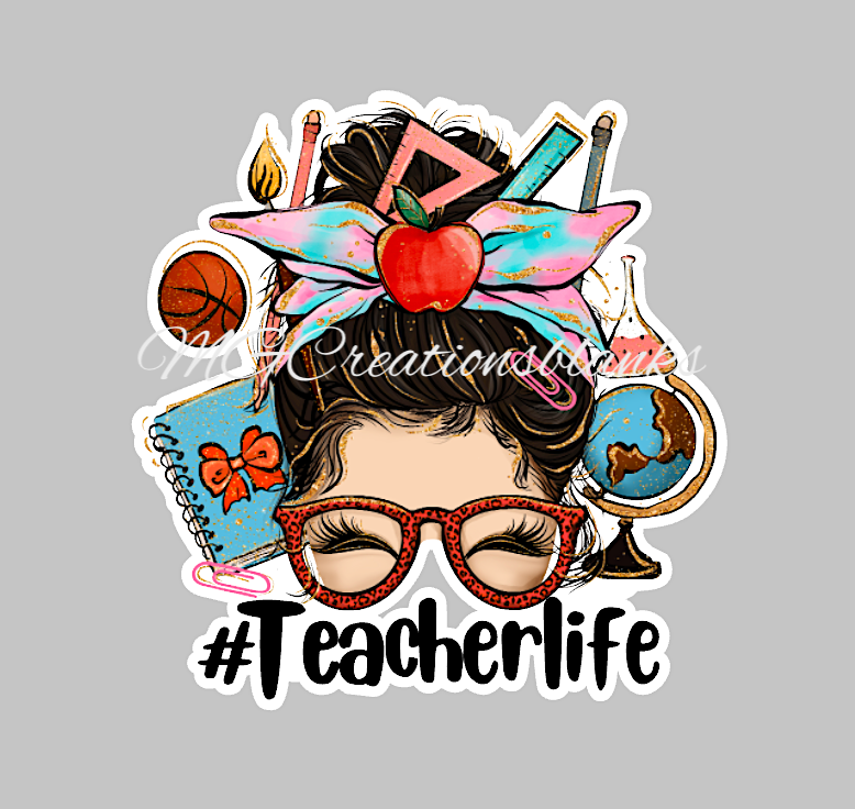 Teacher Life clear acrylic blanks for badge reels & vinyl decal, acrylic blank, decal, vinyl decal, cast acrylic, teacher badge reel