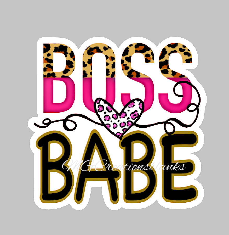 Boss Babe acrylic blanks for badge reels & vinyl decal, acrylic blank, decal, vinyl decal, cast acrylic, Badge reel, Boss badge reel